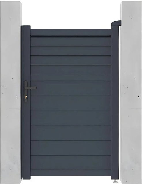 Viazo Eingangstor als Flügeltor aus Aluminium in Anthrazitgrau, Breite: 100 cm - Bild 1