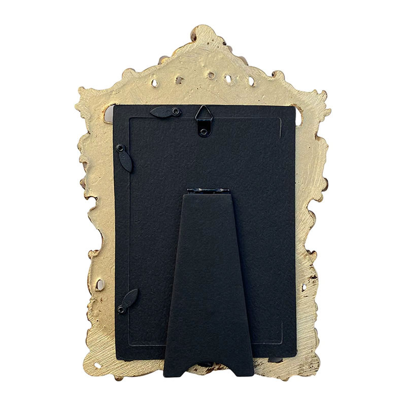Dekorativer Vintage Bilderrahmen von Kesoto in Gold mit floralem Design aus Metall für Wand und Tisch - Bild 5