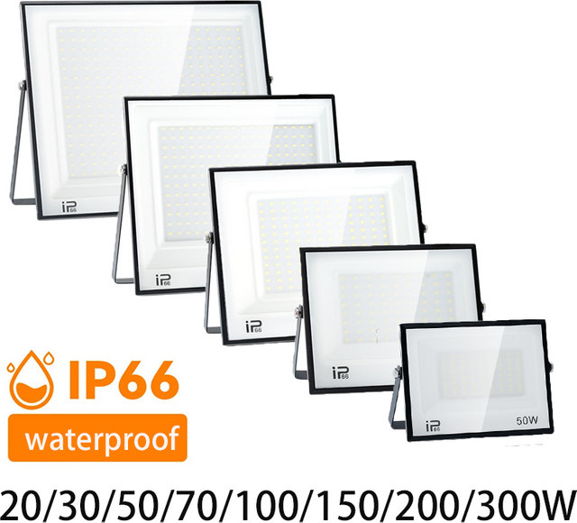 Wasserdichter LED Flutlicht Scheinwerfer IP66 für Garten und Außenbereich in Weiß oder Schwarz mit 10-300W Leistung - Bild 1