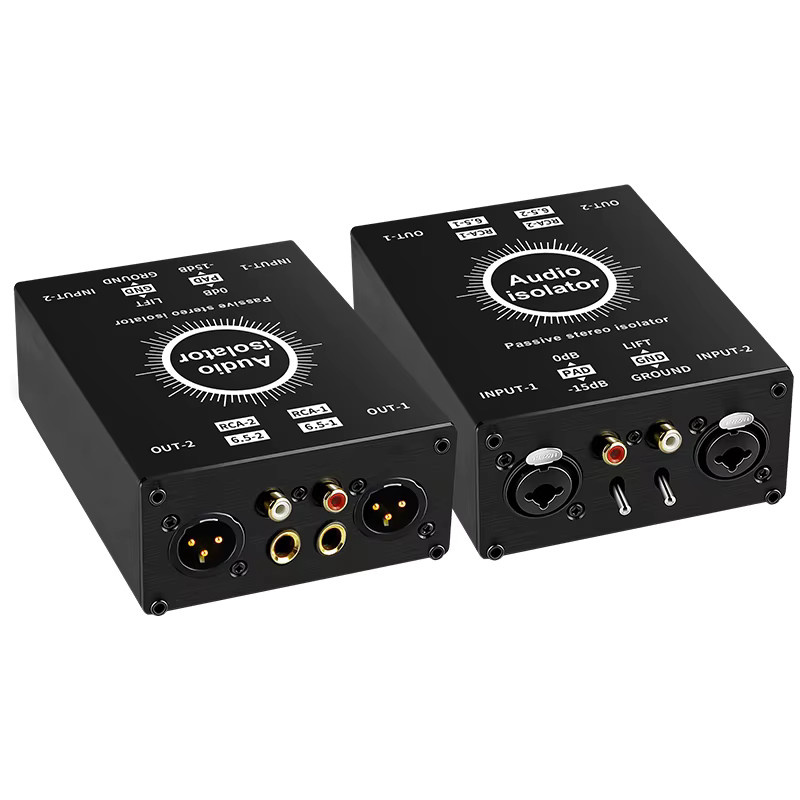 TITAK 2-Kanal XLR Audio-Isolator Rauschunterdrückungsfilter in Schwarz zur Beseitigung von Stromgeräuschen für 6,5 XLR Mixer - Bild 7