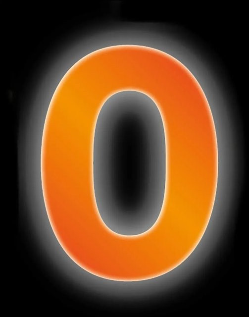 Conacord Reflektierende Klebezahl 0 in Orange, Durchmesser: 8 cm - Bild 1