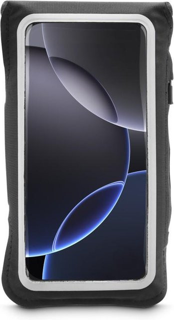 Hama Sportarmband Handytasche zum Joggen für Smartphones bis 6,4 Zoll, Schwarz/Silber/Transparent - Bild 1