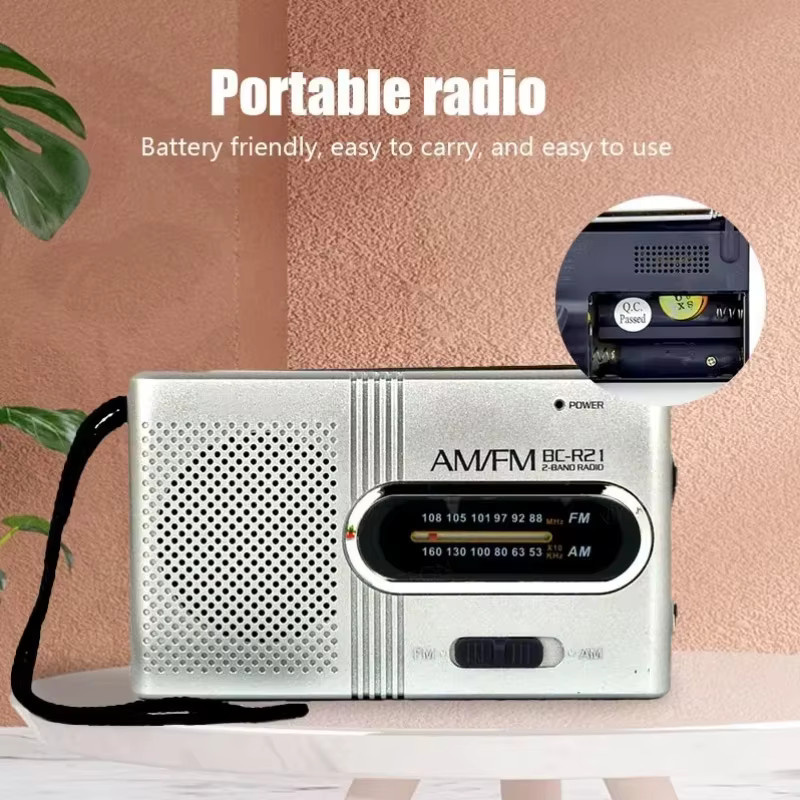 VIKEFON Mini-Radio BC-R21/961/962 in Silber, tragbares AM/FM Radio, batteriebetrieben - Bild 5