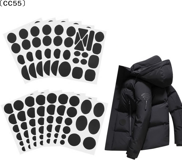 Set selbstklebende Reparaturflicken für Kleidung in Schwarz und Braun mit verschiedenen Formen für Daunenjacken und Stoffreparaturen - Bild 1