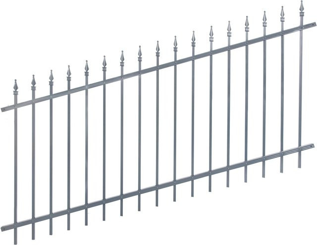 Verstellbares Zaunfeld Chaussee aus Aluminium in Anthrazit, B/H: 200 x 100 cm - Bild 1
