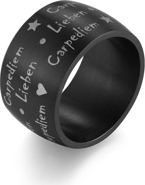 YIRAN Jewelry Ring Edelstahl, Schwarz, Unisex, Ringgröße 12 - Bild 1