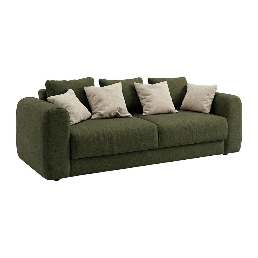 Vente-unique Schlafsofa Zabano in Grün mit Stoffbezug und Ausziehfunktion, Breite: 250 cm - Bild 2