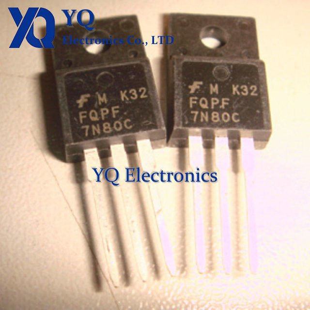 10er Set YQ FQP7N80C N-Kanal Feldeffekttransistor 7A 800V in Schwarz im TO220 Gehäuse - Bild 1