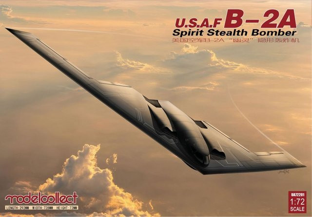 Modelcollect USAF B-2A Spirit Stealth Bomber, Modellfahrzeug, 1:72, Schwarz - Bild 1