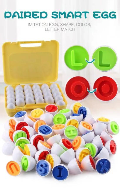 Montessori Geometrisches Eier-Puzzle, Lernspielzeug, ab 3 Jahre - Bild 1