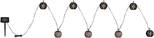 Globo Lighting Solarlichterkette mit LED in Warmweiß, Schwarz-Weiß, Kunststoff, Länge: 410 cm - Bild 1