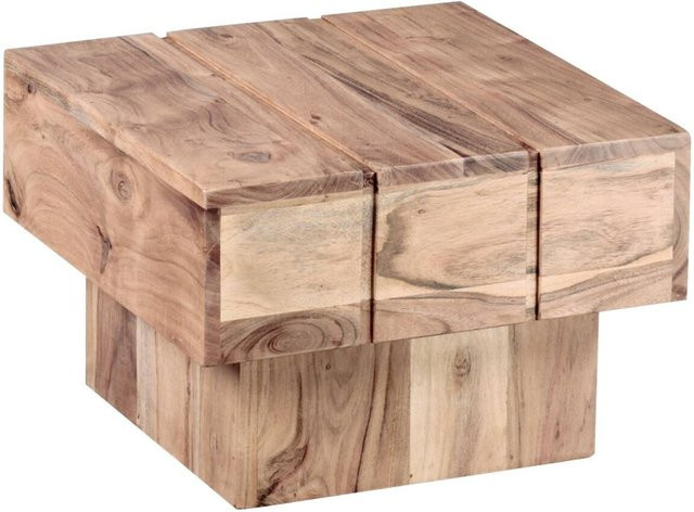 Beistelltisch aus Akazie Massivholz von FineBuy in Braun, B/H/T: 44 x 30 x 44 cm - Bild 1