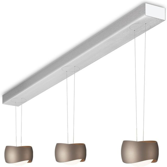 Oligo Curved Slack-Line LED-Pendelleuchte 3-flammig in Brazilian Brown aus gebürstetem Aluminium mit Tunable White (2200K - 5000K) und Casambi-Steuerung - Bild 1