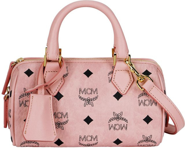 MCM Boston Tasche Mini, Canvas und Leder, Damen, beige - Bild 1