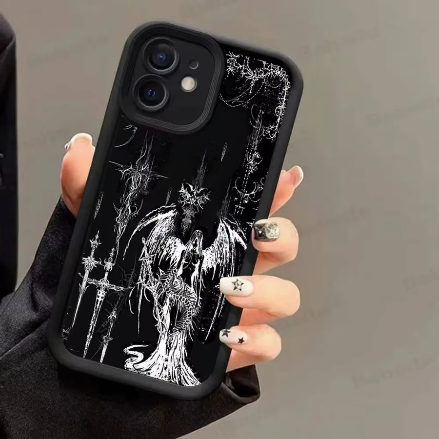 Gothic Cyber Sigil Cross Handyhülle für Google Pixel 10 9 8 7 Pro XL 5G in Schwarz aus weichem Silikon-TPU - Bild 2