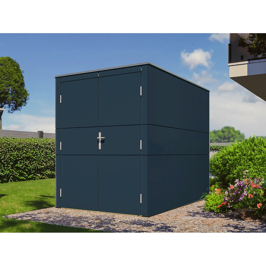 Bertilo Gartenhaus HPL Bike Port aus Fichten-Massivholz in Anthrazit, B/T/H: 229 x 155 x 192 cm - Bild 2