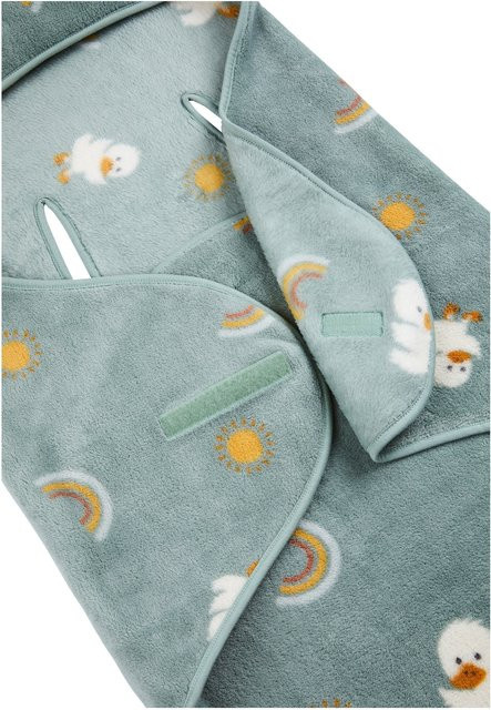 Sterntaler Einschlagdecke aus Microfleece mit Ente Edda in Grün - Bild 1