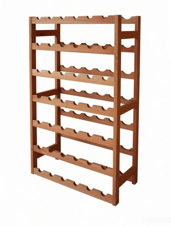 Relaxdays Weinregal aus Walnussholz Natur für 42 Flaschen, B/H/T: 72,5 x 166 x 25 cm