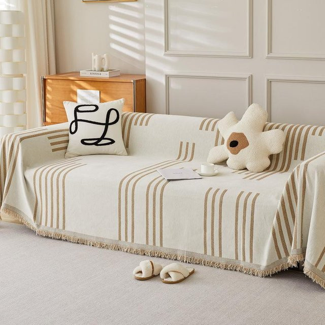 Universelle Chenille Sofaabdeckung als Vollbezug, staubdicht und katzenkratzfest, B: 180 cm, T: 130 cm - Bild 1