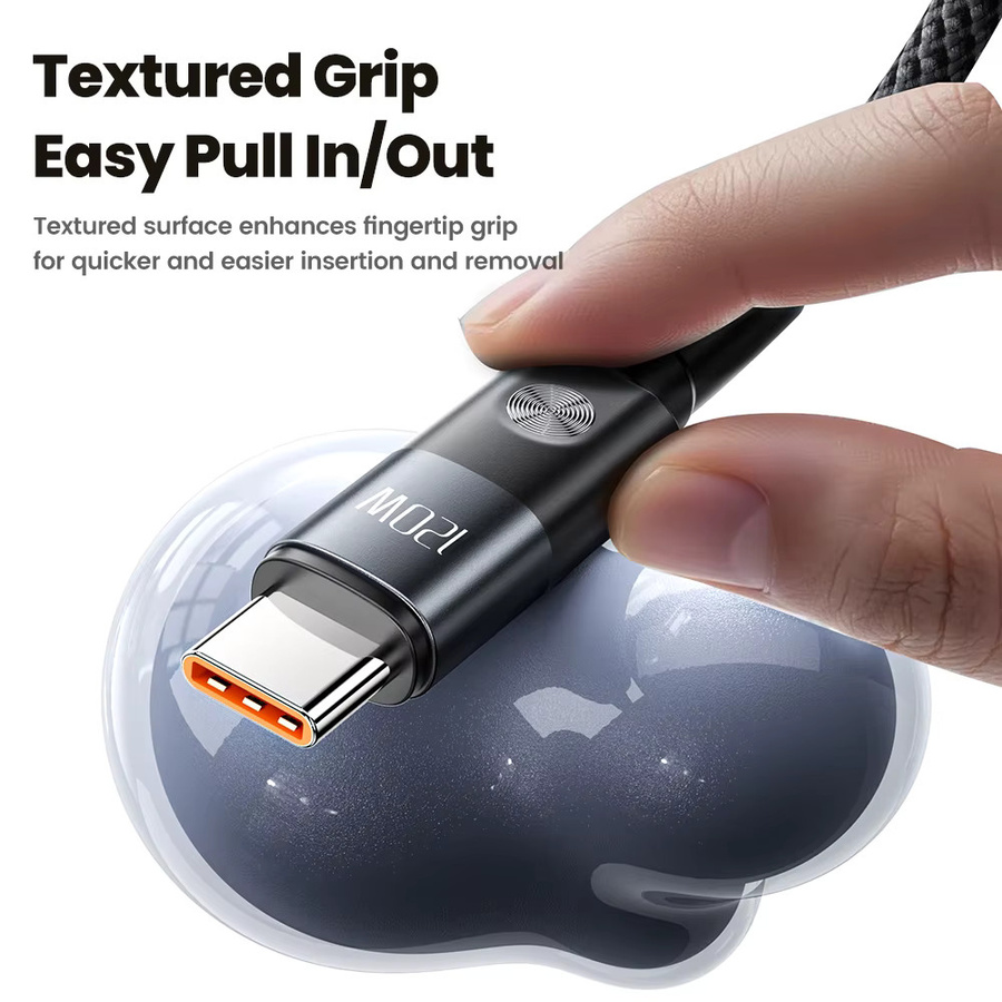 Toocki USB auf USB-C Ladekabel 6A Ultra-Schnellladekabel für Xiaomi Mi Pro Redmi Turbo Charge 120W, Schwarz - Bild 4
