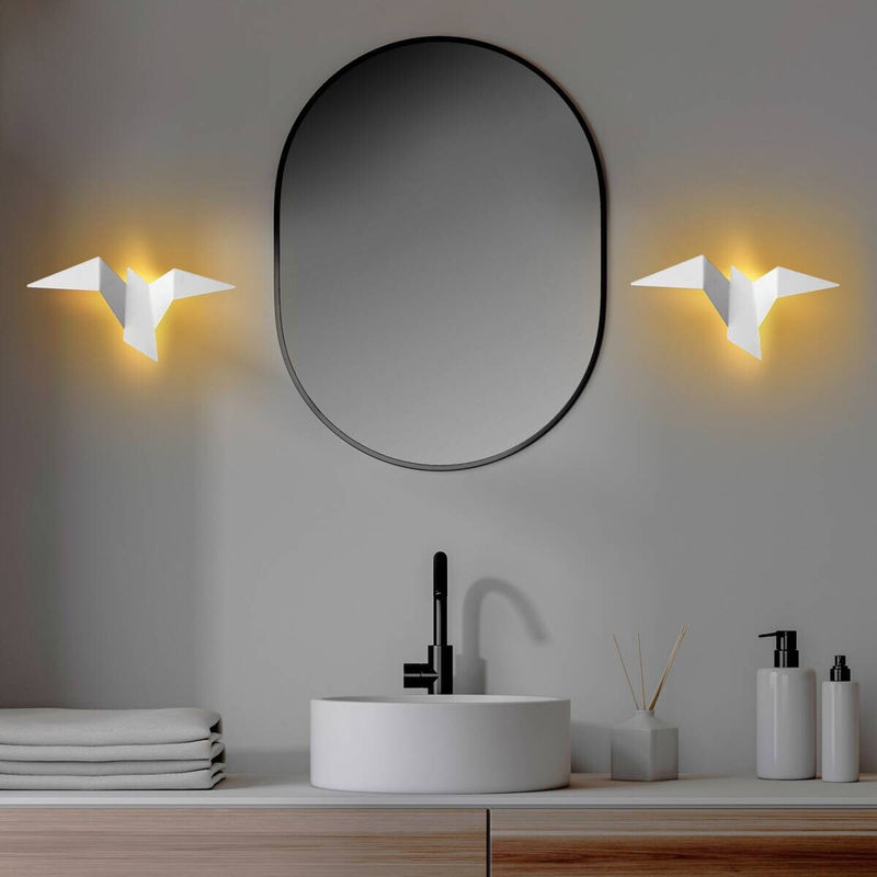 Opviq Wandleuchte aus Metall in Weiß, modern mit LED, B/H/L: 16 x 12 x 31 cm - Bild 3