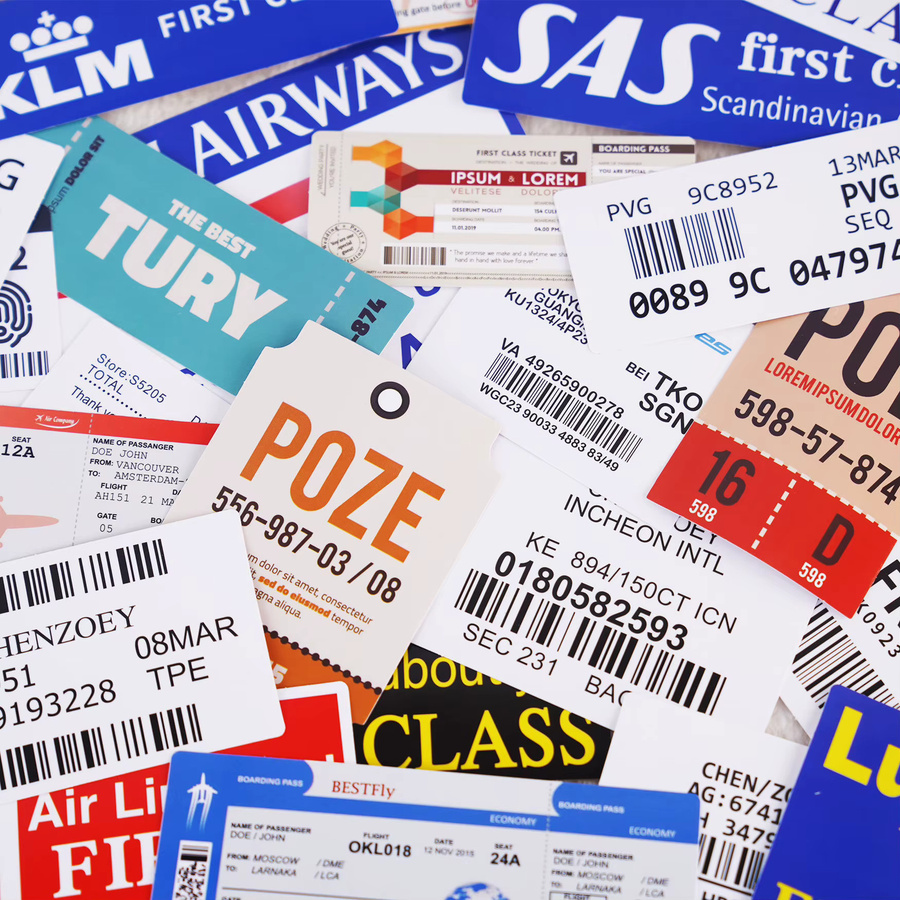 GOGOTU Boarding Pass Flugtickets Graffiti Aufkleber, 30-teiliges Set - Bild 4