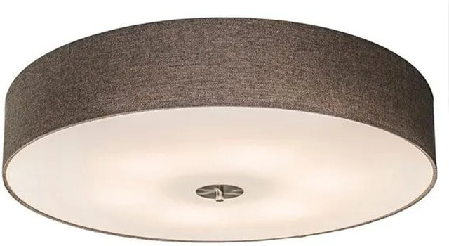 QAZQA Land Deckenleuchte aus Jute und Milchglas, rund, Taupe, Durchmesser: 70 cm - Bild 1