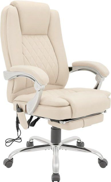 CLP Bürostuhl Rubia ergonomisch mit Massagefunktion, Heizfunktion und Fußablage, moderner Drehstuhl höhenverstellbar bis 150 kg - Bild 1