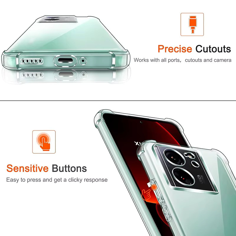 Stoßfeste Silikon Schutzhülle für Xiaomi Mi 13 Lite, 13T Pro, 13T Ultra und Xiaomi 13 in Transparent - Bild 5