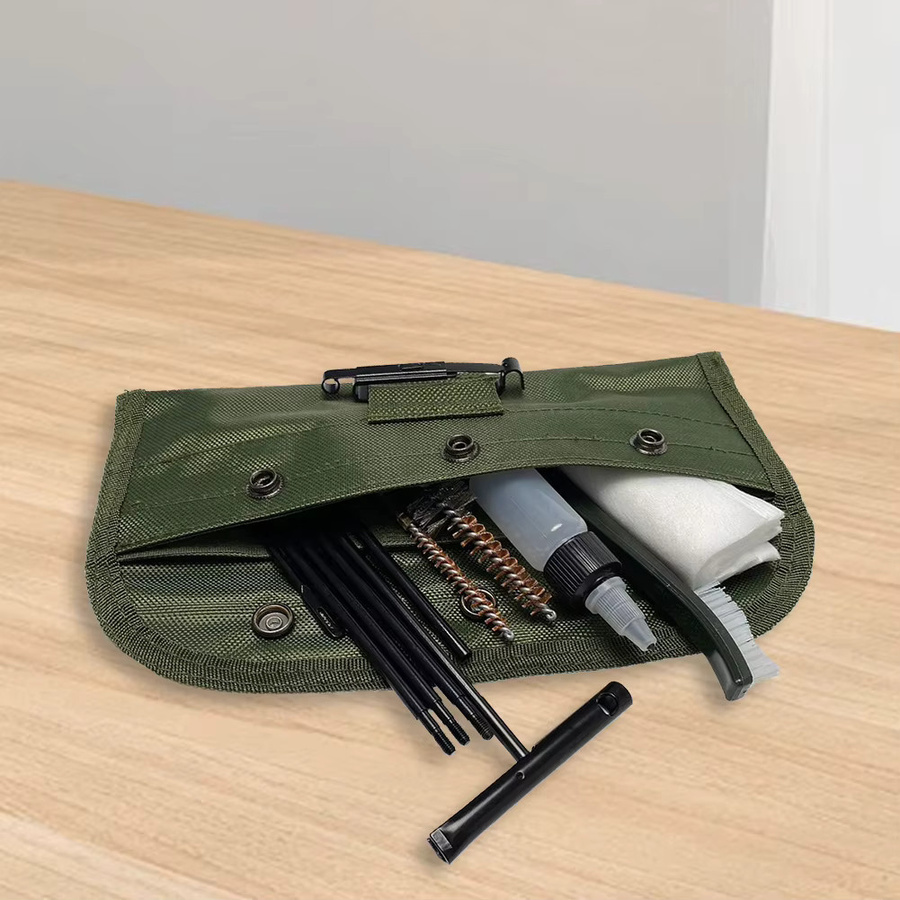 Alloet 12-teiliges Pistolen-Reiniger-Set mit Reinigungsbürsten und Aufbewahrungsbeutel in Grün für .22LR, .223 und .257 - Bild 4