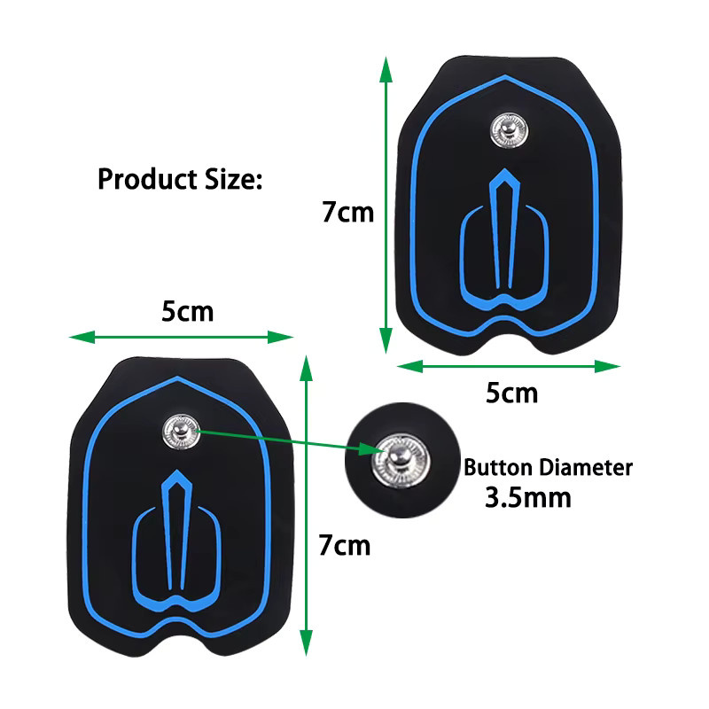 Selbstklebende Vlies-TENS-Elektrodenpads in Schwarz für elektrische Muskelstimulatoren und Niederfrequenz-Muskelmassagegeräte von yinhang - Bild 2