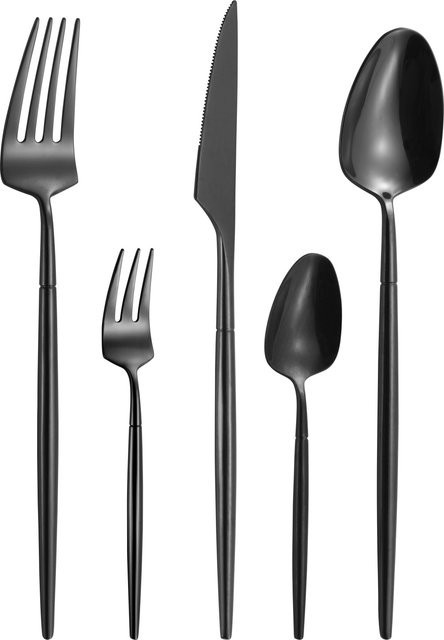 Premium Living Besteckset Elegance Schwarz, 20-teilig aus Edelstahl, poliert - Bild 1