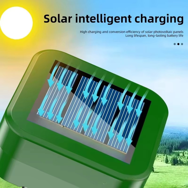 NOCCLILI Solarbetriebener Ultraschall-Tiervertreiber Wasserdichter Outdoor-Repeller für Nagetiere, Schlangen, Katzen, Hunde und Wölfe - Bild 4