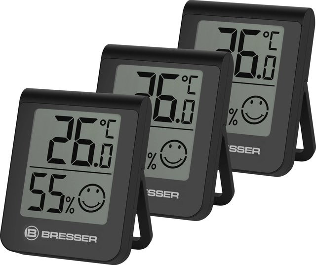 BRESSER HumiTemp Thermo- und Hygrometer 3er-Set in Schwarz - Bild 1