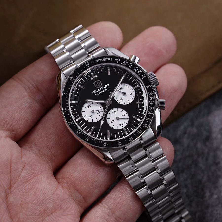 Watchdives Chronograph, Quarz, Edelstahl, Saphirglas, 39 mm, Herren - Bild 4