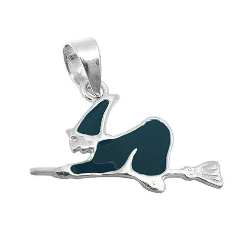 SIGO Anhänger Hexe, 925 Silber, schwarz, Unisex - Bild 1