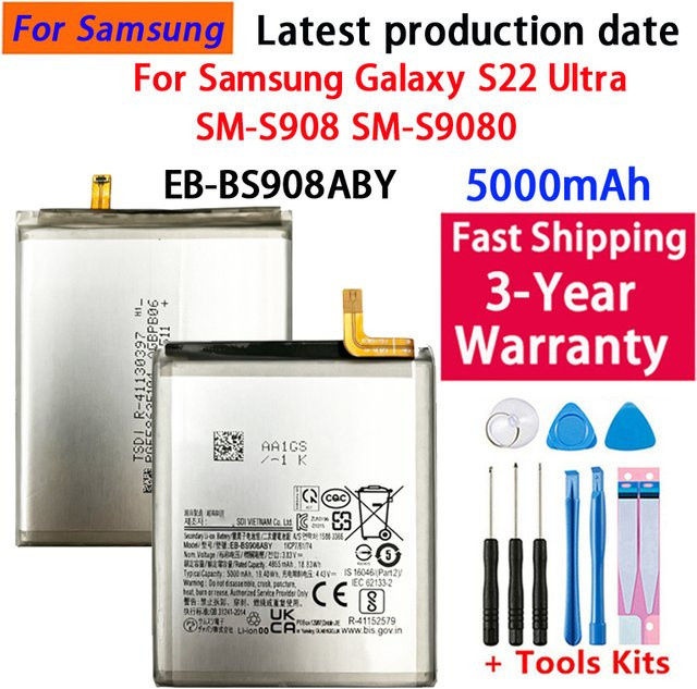 Ersatzakku EB-BS908ABY mit 5000mAh für Samsung Galaxy S22 Ultra SM-S908 SM-S9080 in Silber - Bild 1