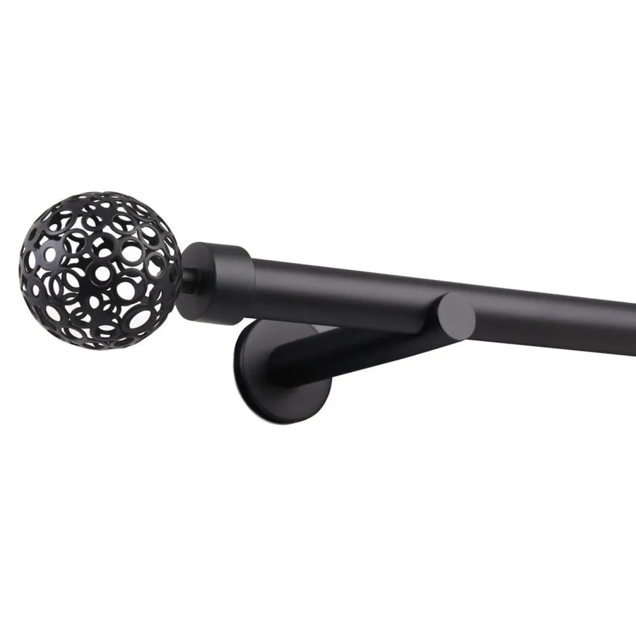 Deco-Raum Gardinenstange nach Maß mit 1 Kugel, Durchmesser: 25 mm, Farbe: Schwarz, Länge: 330 cm - Bild 2