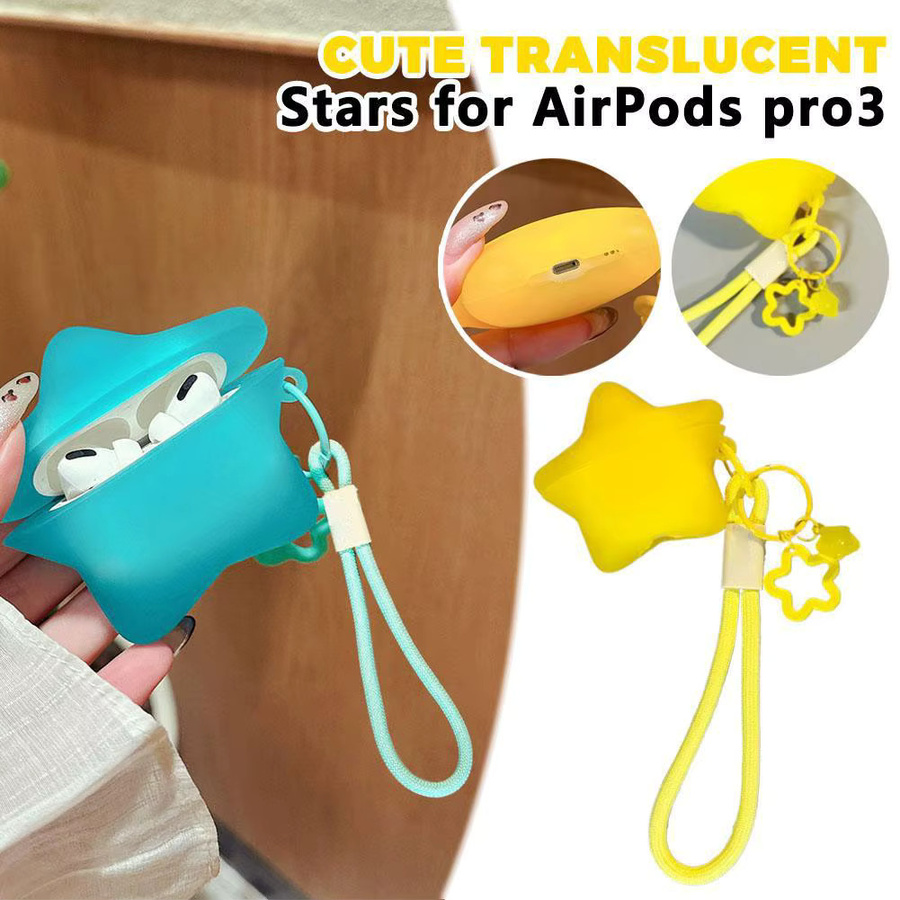 Transparente Bluetooth Stern Schutzhülle für Apple AirPods Pro 3 und AirPods 4 im Cartoon Design - Bild 2