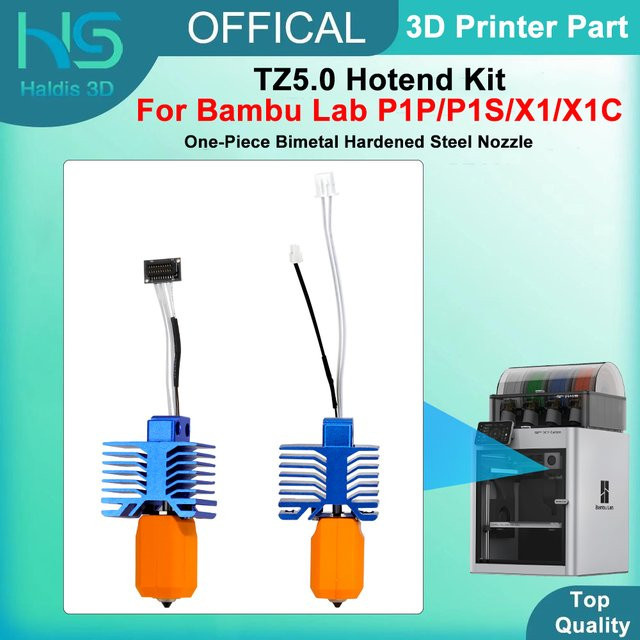 Bambu Lab TZ5.0 Hotend-Kit mit einteiliger Bimetall-Düse aus gehärtetem Stahl, 0,4 mm, für Bambu Lab P1P, P1S, X1 und X1C 3D-Drucker - Bild 1