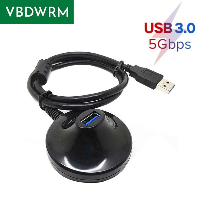 VBDWRM USB 3.0 Verlängerungskabel mit Sockel, Desktop USB 3.0 A-Stecker auf Buchse, Schwarz - Bild 1