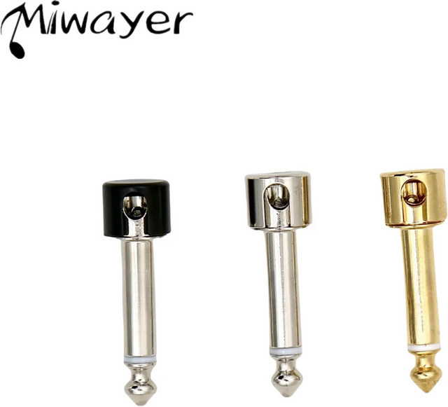 Miwayer Lötfreie 6,35 mm Mono Klinkenstecker für Gitarren und Effektgeräte in Chrom, Schwarz oder Gold - Bild 1