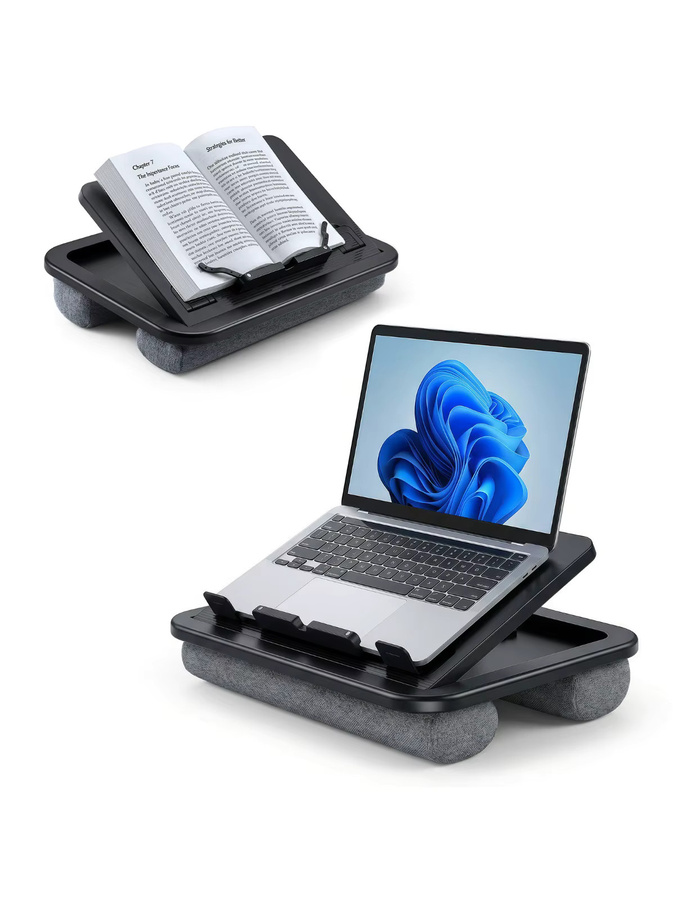 Oatsbasf Laptop-Schreibtisch mit weichem Kissen, verstellbarer tragbarer Laptop-Halter für Notebooks bis 15,6 Zoll, Schwarz und Grau - Bild 7
