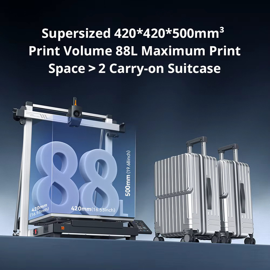 ANYCUBIC Kobra 3 Max Mehrfarbiger 3D-Drucker mit großer Baugröße, B/T/H: 500 x 420 x 420 cm, bis zu 600 mm/s Druckgeschwindigkeit und intelligenter APP-Steuerung - Bild 4