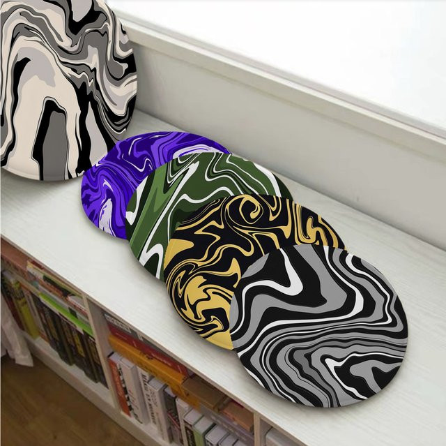 Modernes minimalistisches Sitzkissen in Multicolour für Hocker, Stühle und Sofa, B/B: 40 x 40 cm - Bild 1