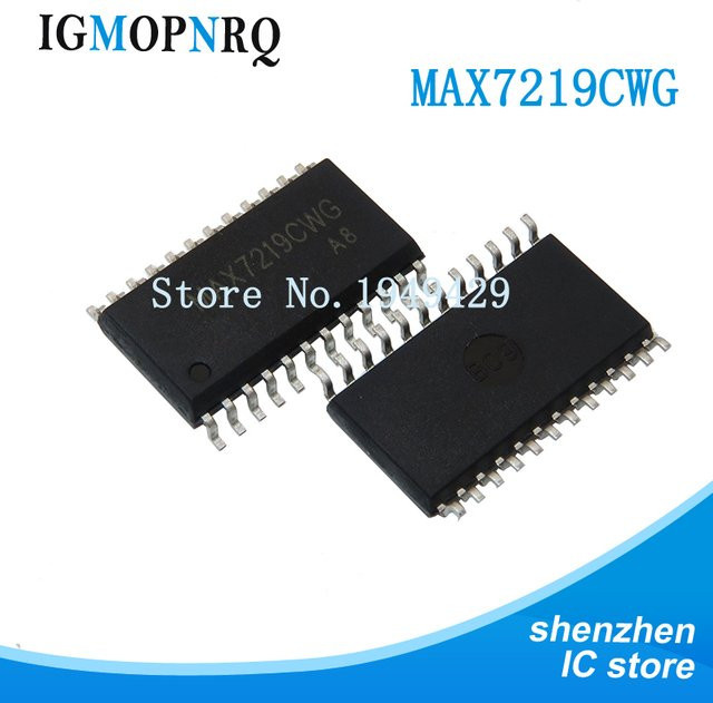 5 Stück MAX7219 CWG MAX7219 EWG MAX7221 CWG IC-Chips in Schwarz - Bild 1