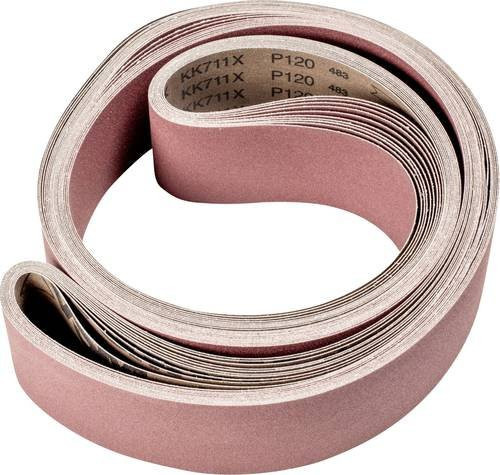 PFERD Korund Schleifband für Bandschleifer, Körnung 120, braun, B: 7,5 cm, L: 250 cm, 10 Stück - Bild 1