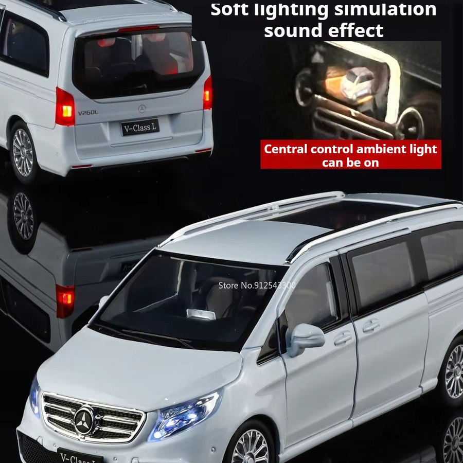 caipo Vellfire Business-Automodell, Maßstab 1:24, Metalldruckguss-Türen, geöffnet, mit Licht und Ton - Bild 3