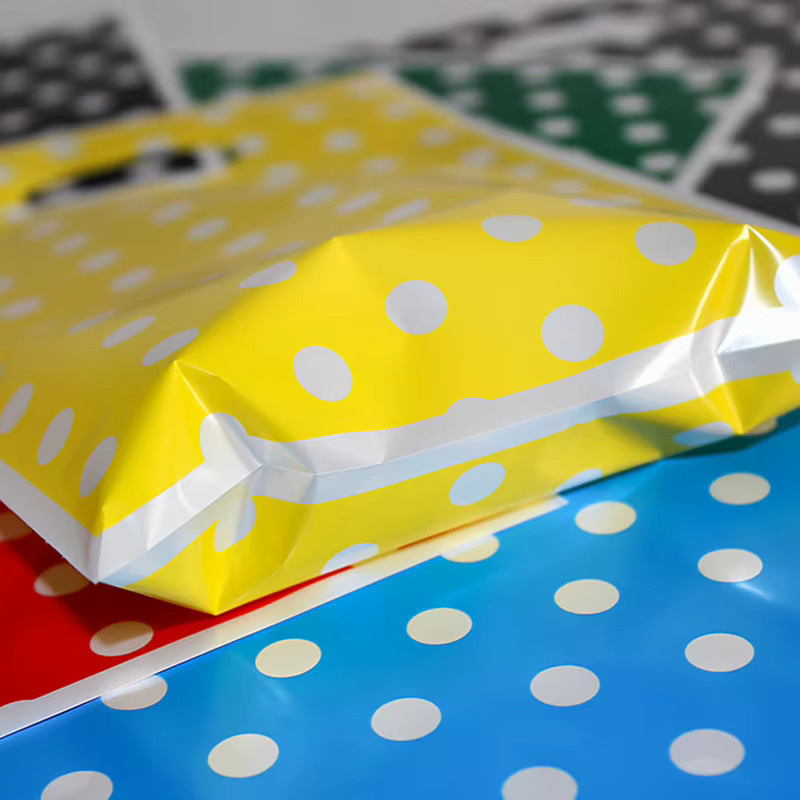 Bunte Party Geschenk Taschen aus Kunststoff mit Punktemuster für Kindergeburtstage, 20 Stück, Mehrfarbig - Bild 3