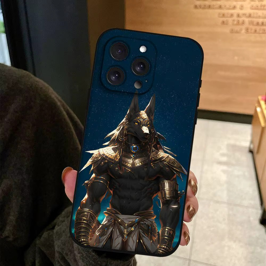 Mesuca Handyhülle Anubis Altägyptischer Gott für iPhone 11 bis 17 Pro Max Plus Mini in Multicolour aus weichem TPU - Bild 4